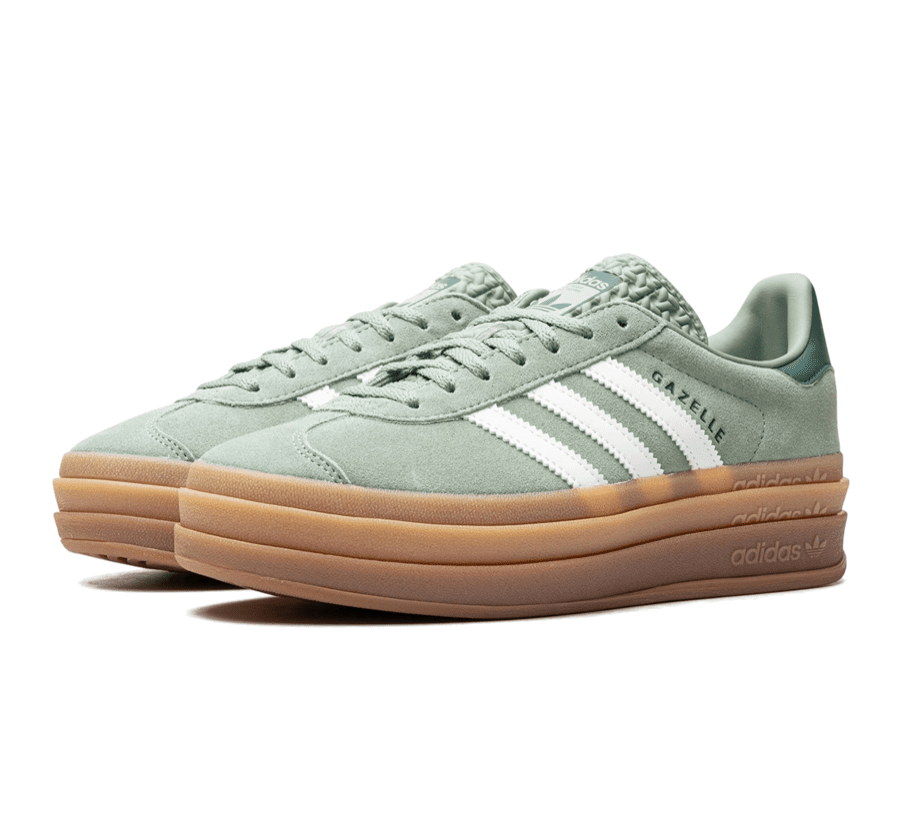 Adidas Gazelle Bold Silver Green Gum