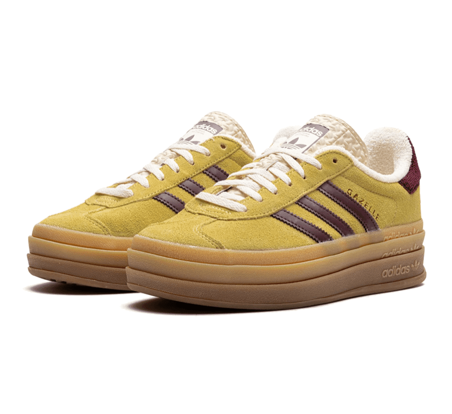 Adidas Gazelle Bold Yellow Burgundy