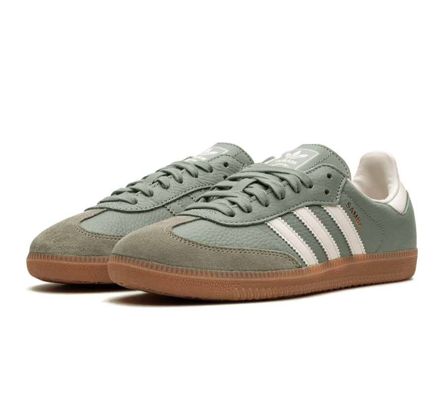 Adidas Samba Silver Green Gum