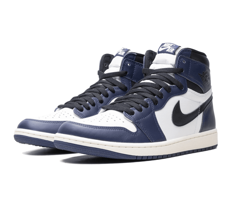 Air Jordan 1 High OG Midnight Navy Paar Beide Seitlich