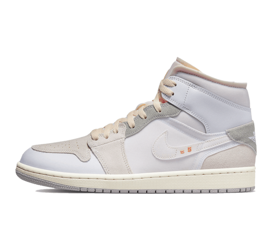 Air Jordan 1 Mid Craft Inside Out White Grey