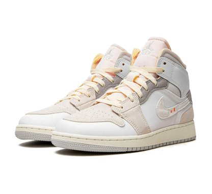 Air Jordan 1 Mid Craft Inside Out White Grey