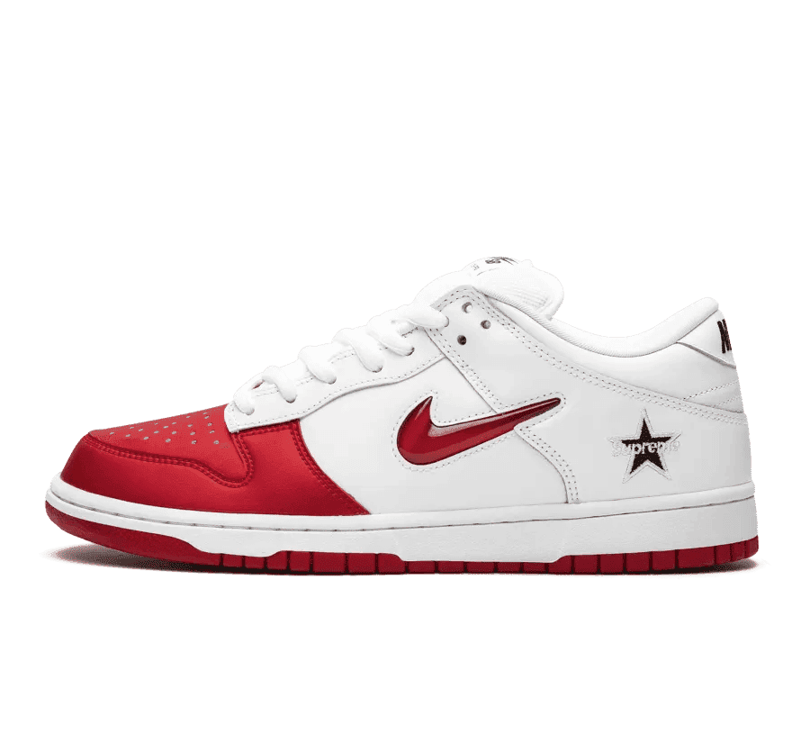 Nike SB Dunk Low x Supreme "Jewel Red Swoosh"